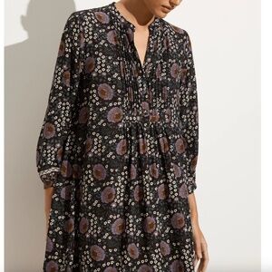 Natalie Martin SAMMIE SHORT DRESS - VINTAGE FLOWERS BLACK PURPLE - NWOT - Small